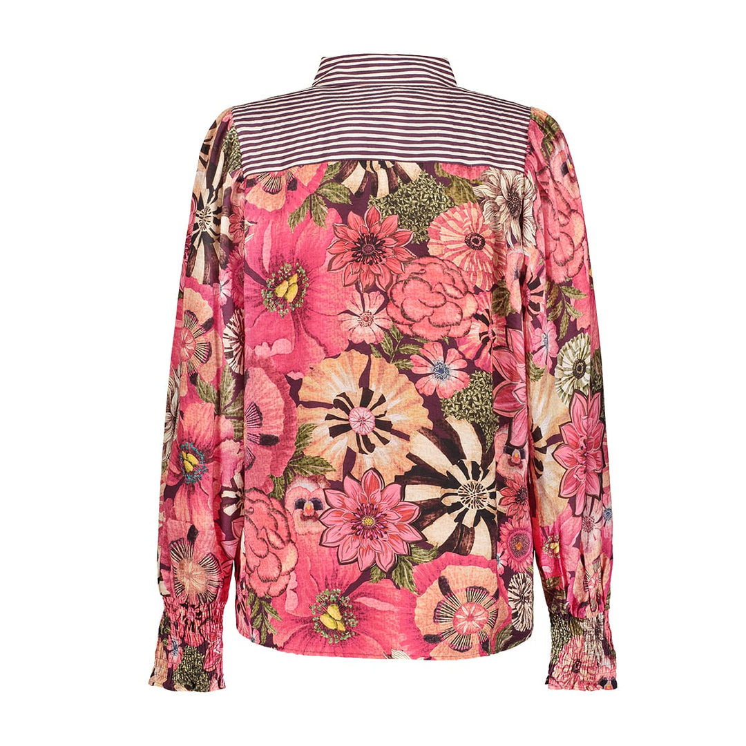 Geisha 63919-20 blouse l/m dames rood dessin