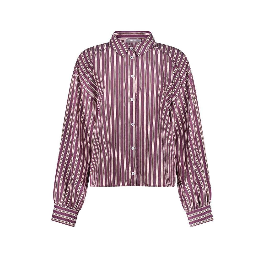 Geisha 63875-45 blouse l/m dames paars dessin