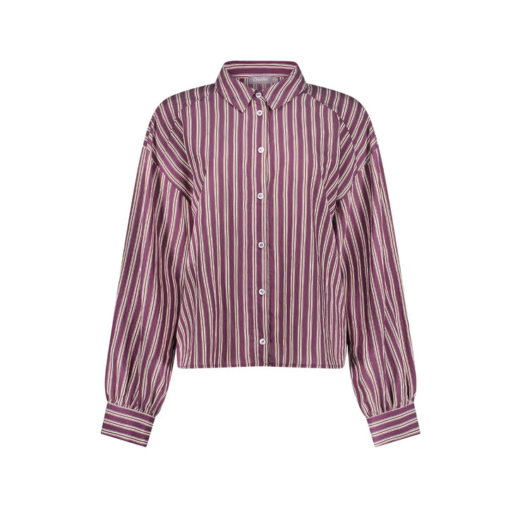 Geisha 63875-45 blouse l/m dames paars dessin