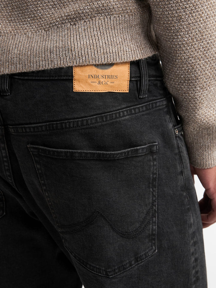 Petrol men M-3060-DNM013 L32 polo k/m zwart dessin – heren - Black Denim - L32