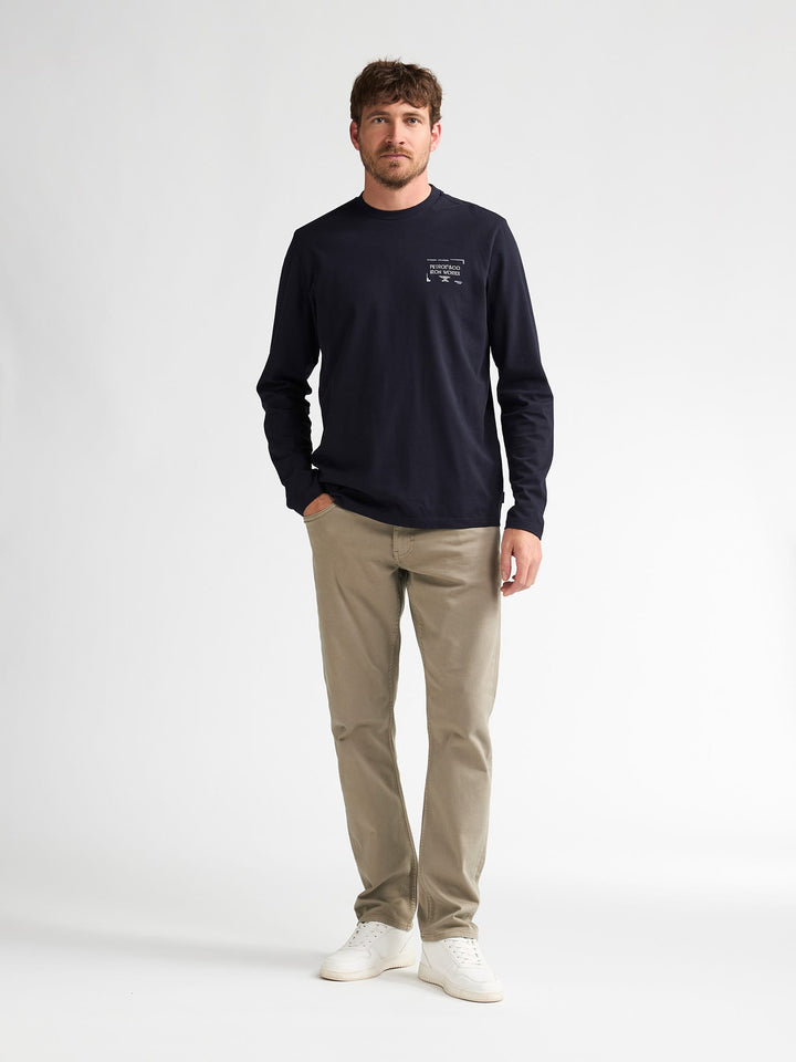 Petrol men M-3060-DNM010 lange broek heren bruin dessin - Licht Bruin - L34