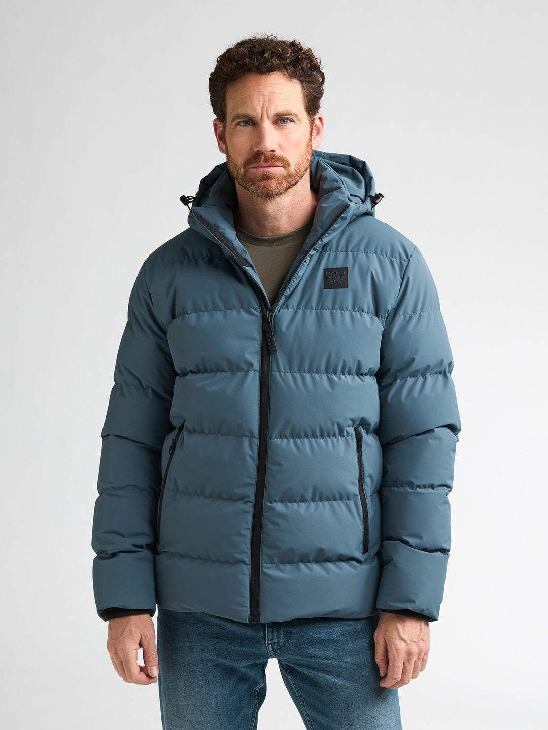 Petrol men M-3060-JAC124 winterjas heren blue denim - Petrol Blauw