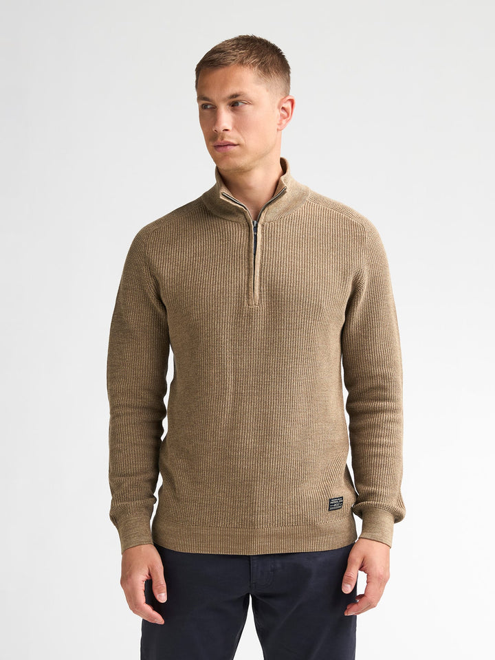 Petrol men M-3060-KWC227 polo k/m heren bruin dessin - Camel