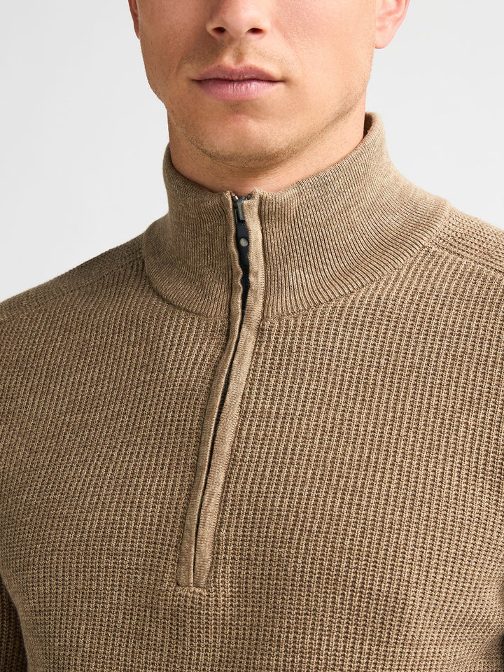 Petrol men M-3060-KWC227 polo k/m heren bruin dessin - Camel