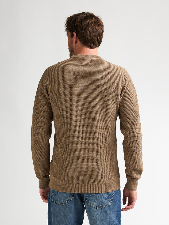 Petrol men M-3060-KWR225 polo k/m heren bruin dessin - Licht Bruin