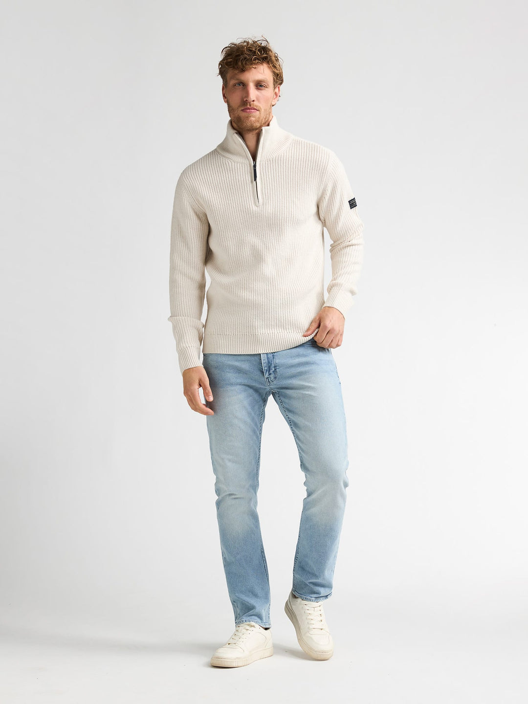 Petrol men M-3060-KWC262 trui heren lichtgrijs - Beige