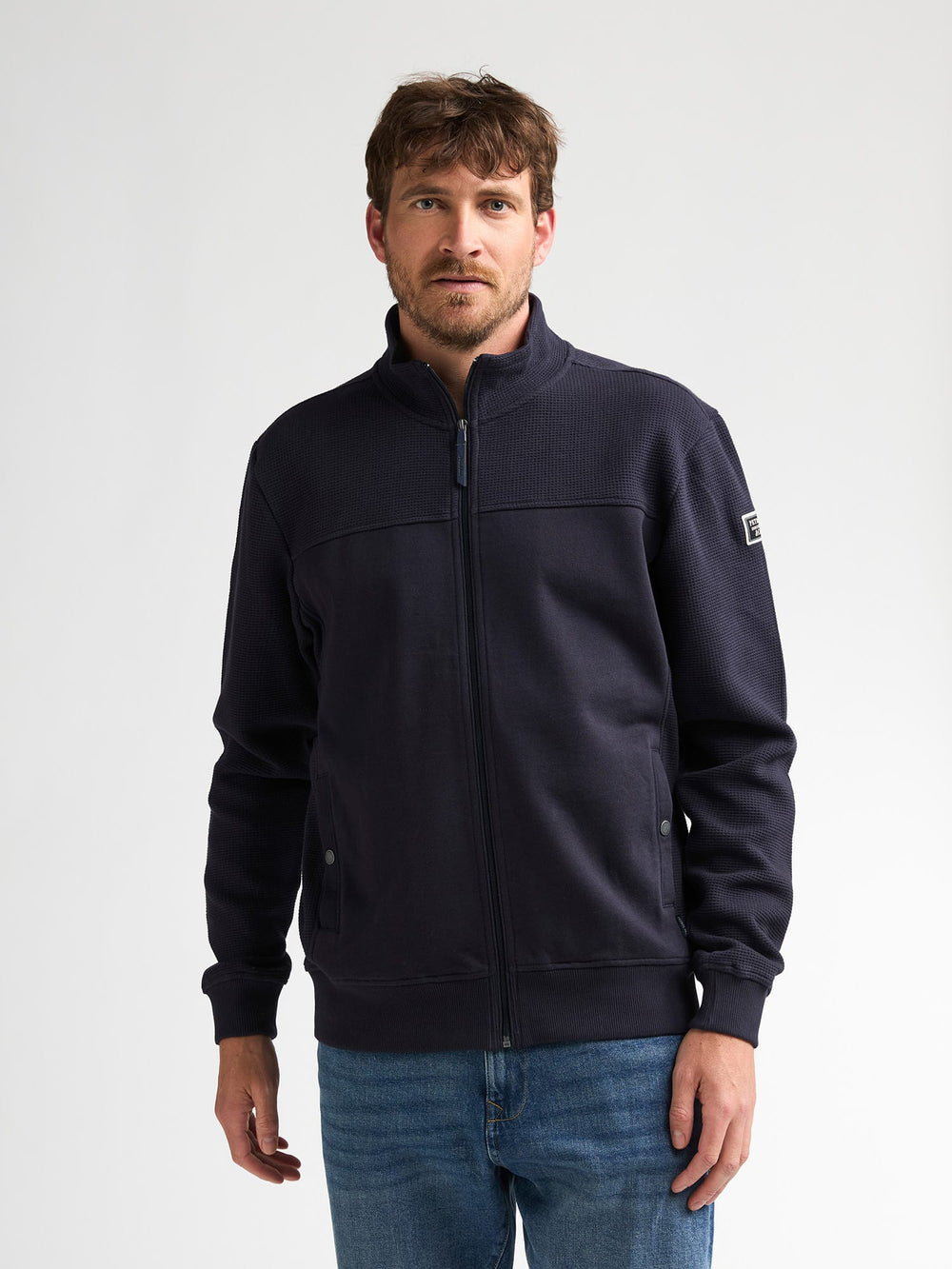 Petrol men M-3060-SWC314 vest sweat heren navy