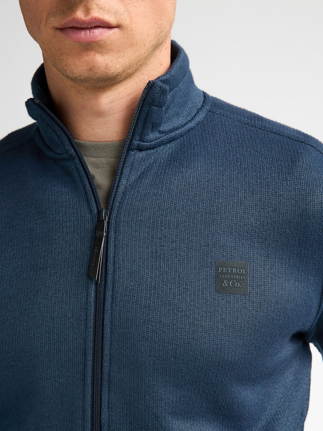 Petrol men M-3060-SWC301 vest sweat heren navy