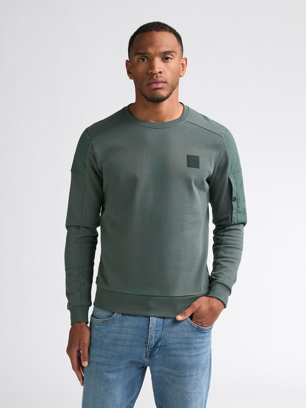 Petrol men M-3060-SWR322 sweater heren olijf