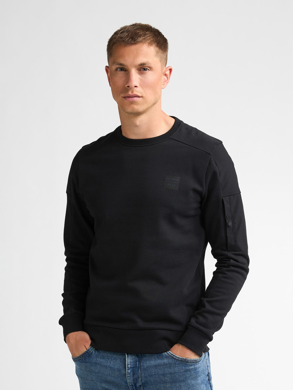 Petrol men M-3060-SWR322 sweater zwart – heren