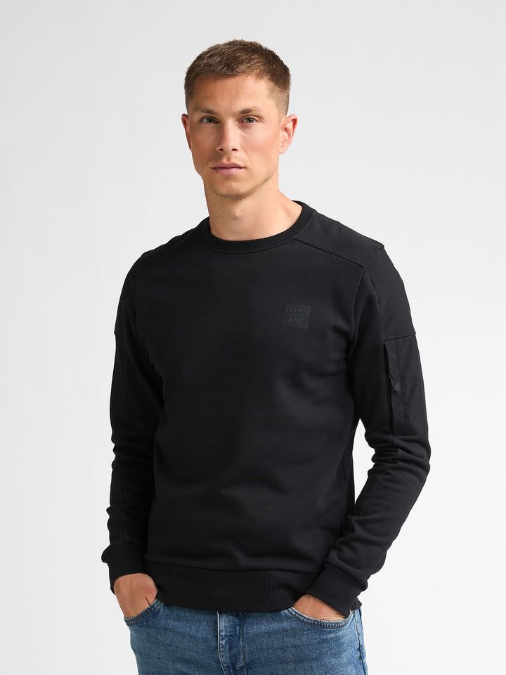 Petrol men M-3060-SWR322 sweater zwart – heren