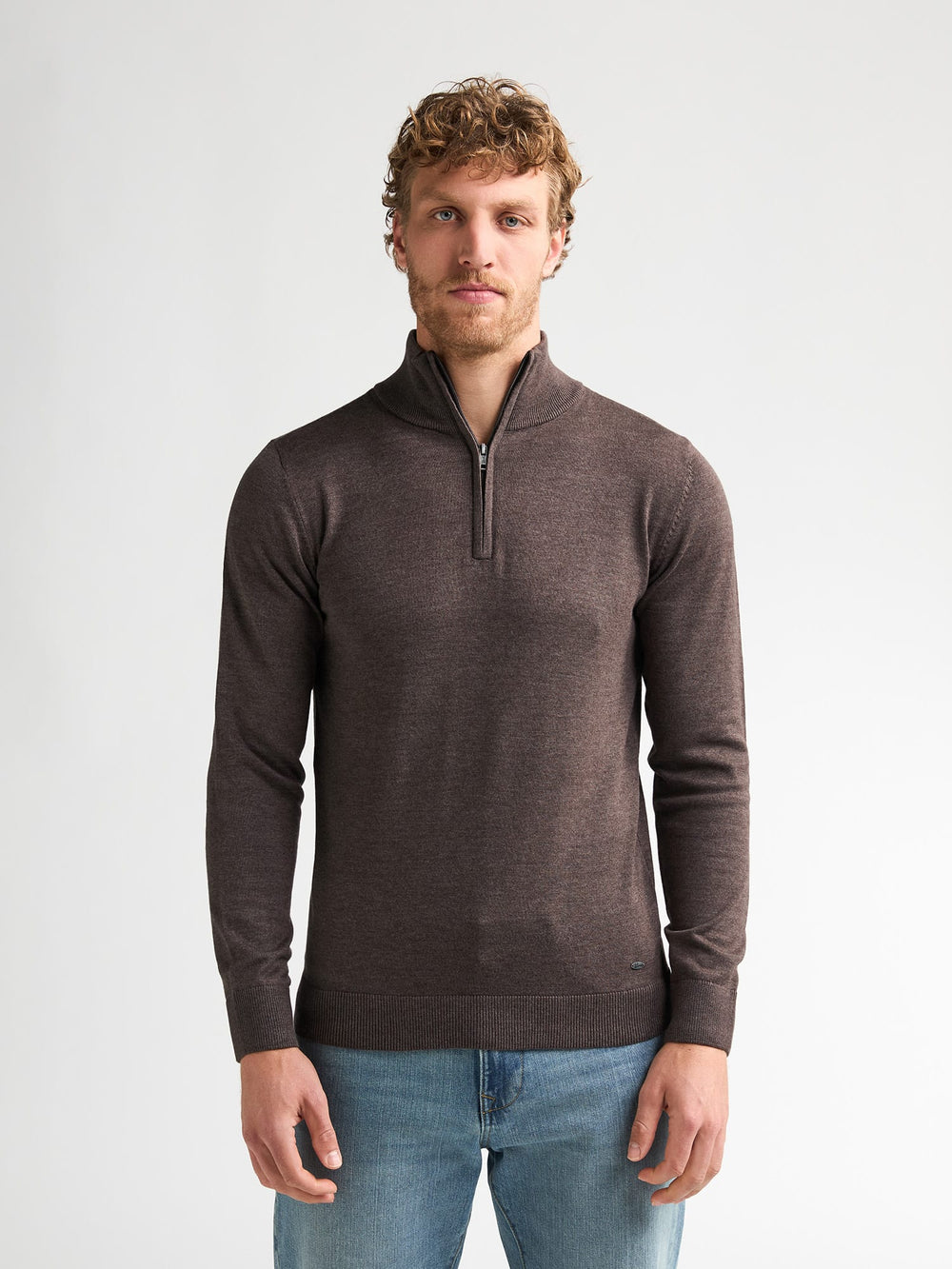 Petrol men M-ROS-KWC202 polo k/m bruin dessin – heren