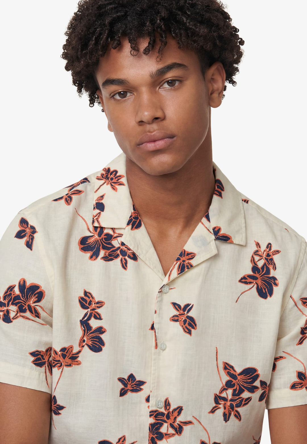 Superdry M4011136A overhemd k/m ecru dessin – heren