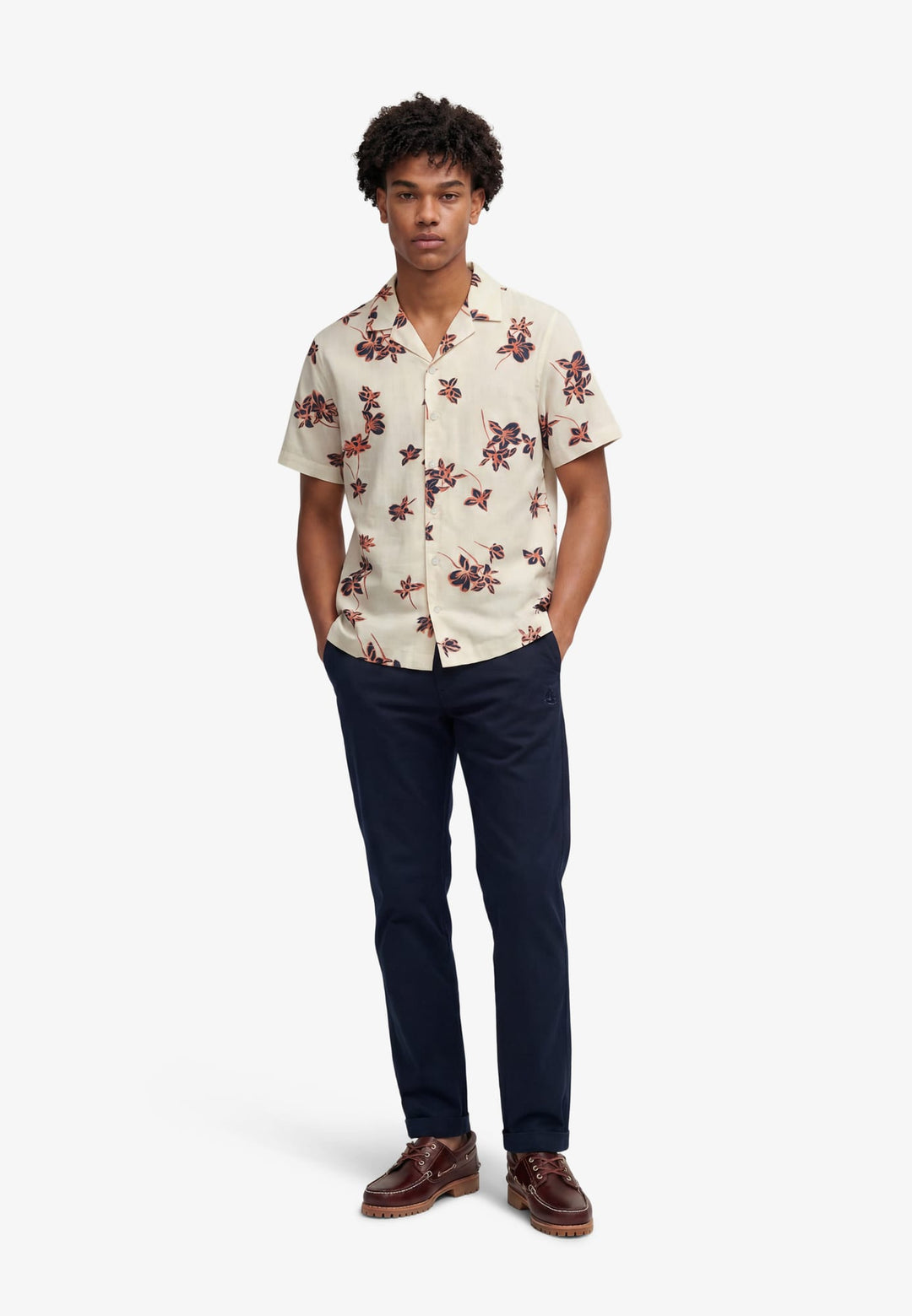 Superdry M4011136A overhemd k/m ecru dessin – heren
