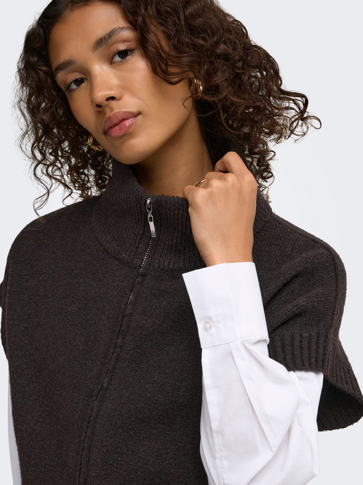 Jacqueline de Yong 15382986 Lea gebreid vest bruin