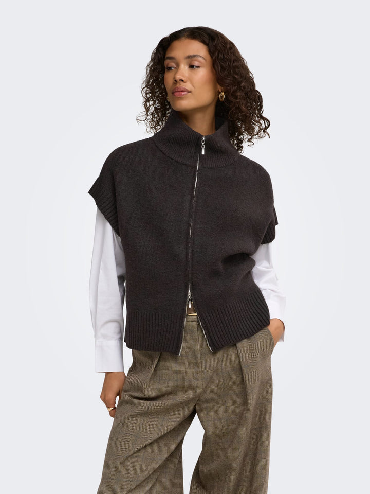 Jacqueline de Yong 15382986 Lea gebreid vest bruin