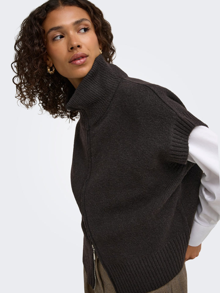 Jacqueline de Yong 15382986 Lea gebreid vest bruin