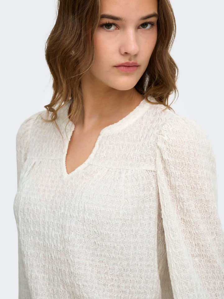 Only 15384066 Lilse top l/m dames off-white