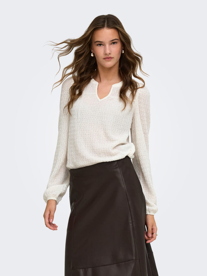 Only 15384066 Lilse top l/m dames off-white