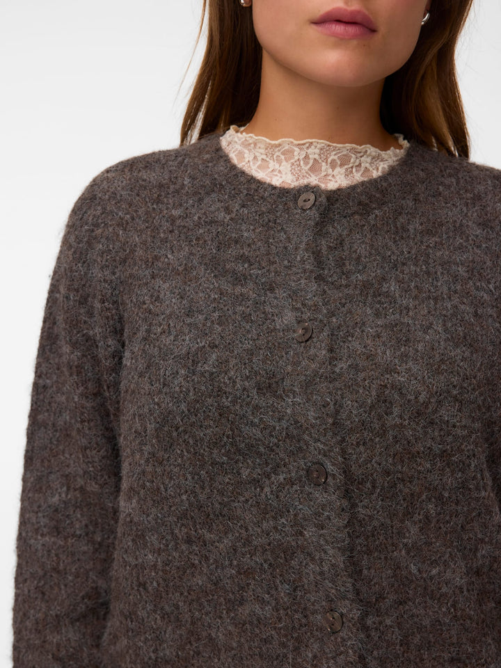 VERO MODA Novah vest gebreid dames bruin melee