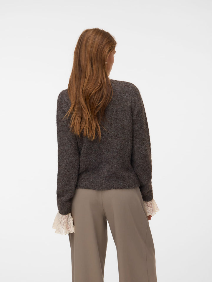 VERO MODA Novah vest gebreid dames bruin melee