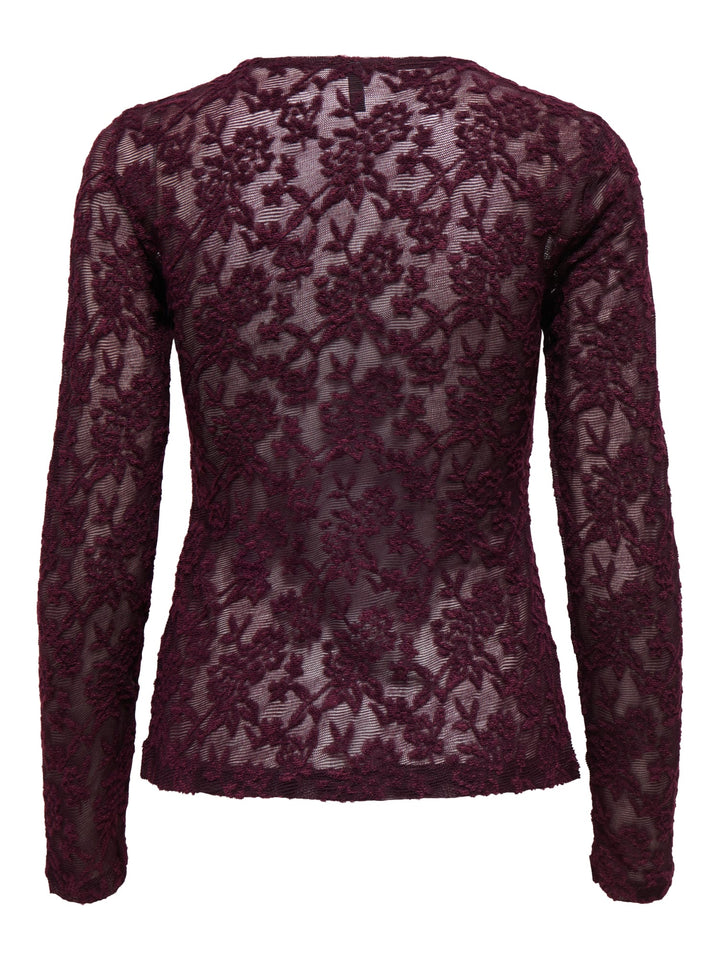Only 15356155 Blaise top l/m dames - bordeaux