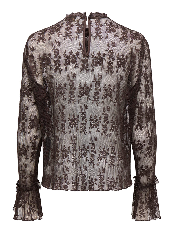 Only 15375176 Crisma top met lange mouwen bruin – dames