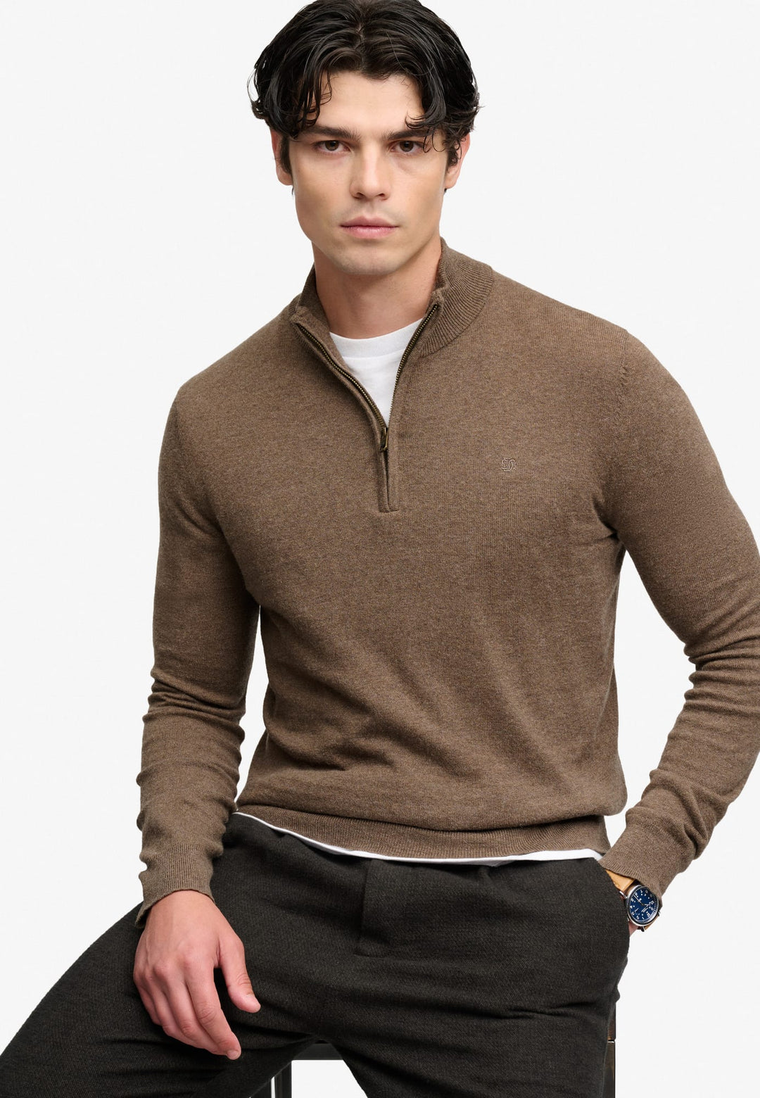 Superdry M6110783A trui heren bruin melee