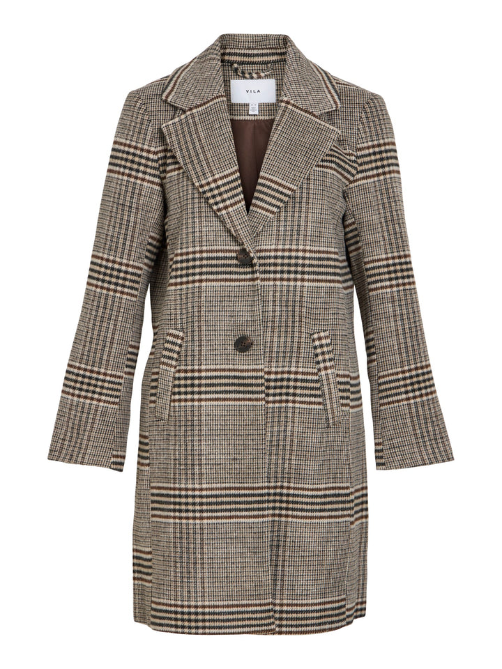 Vila 14115242 Leova tussenjas dames bruin dessin