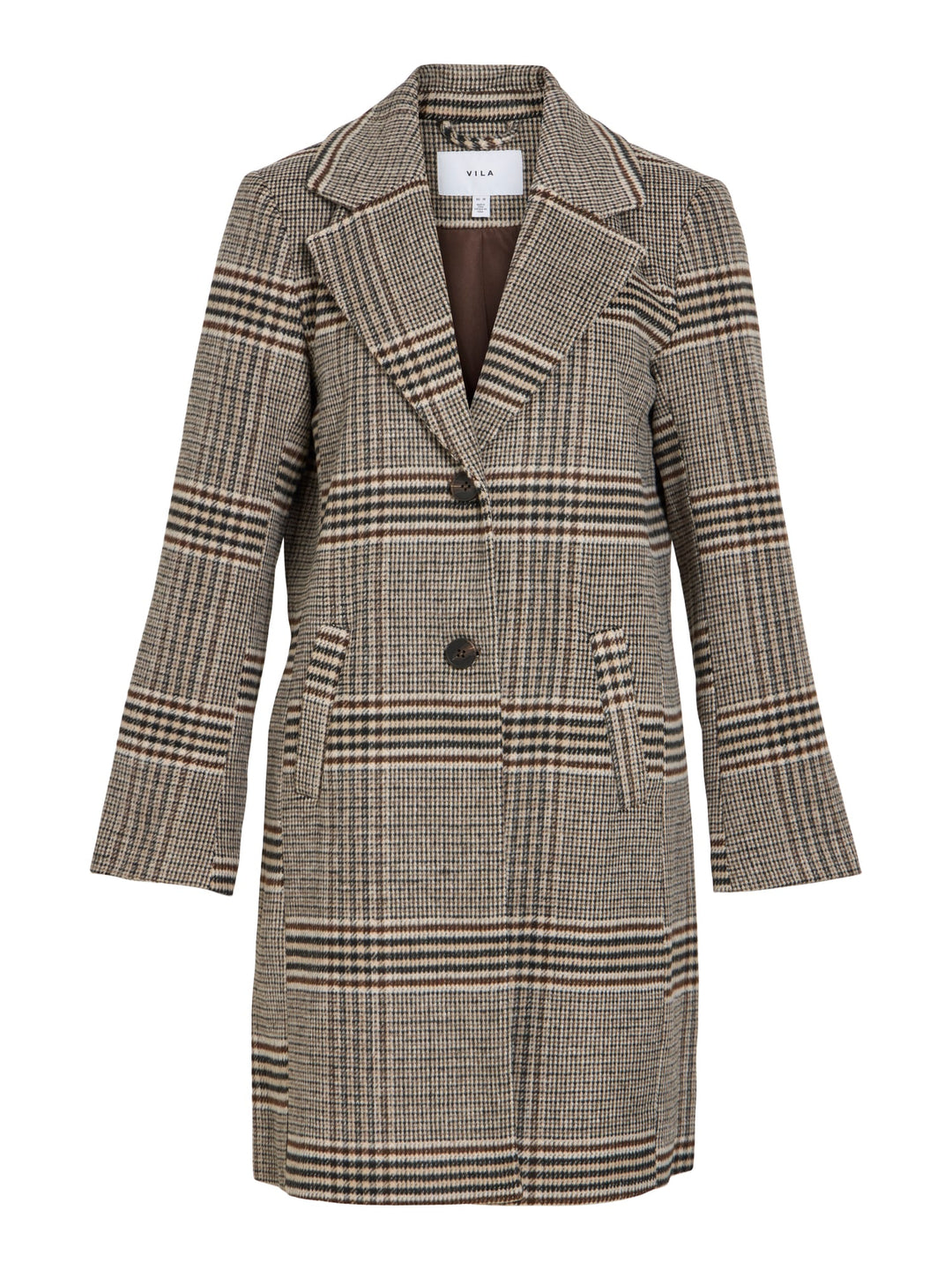 Vila 14115242 Leova tussenjas dames bruin dessin