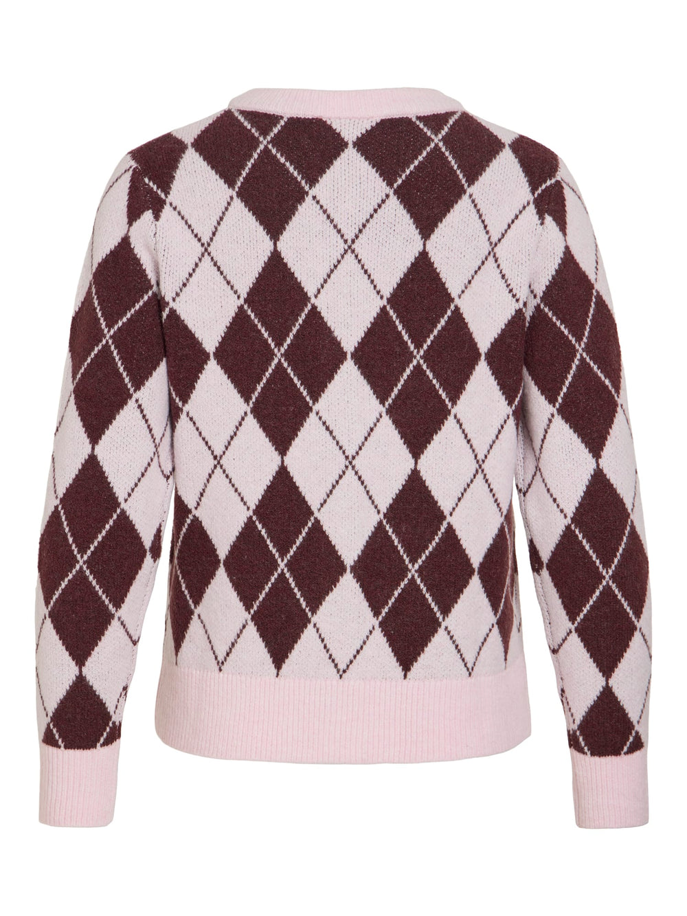Vila 14119457 Aggie vest gebreid dames roze dessin