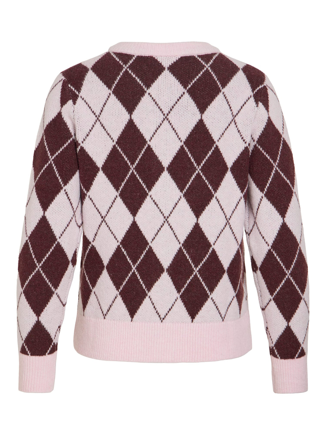 Vila 14119457 Aggie vest gebreid dames roze dessin