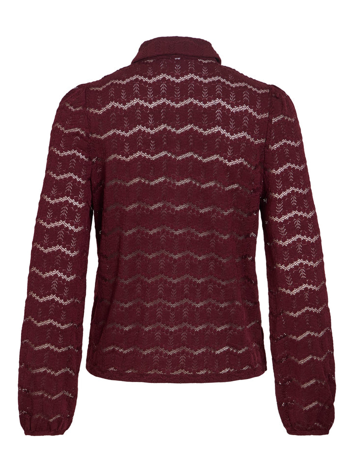Vila 14118378 Delima blouse l/m bordeaux – dames