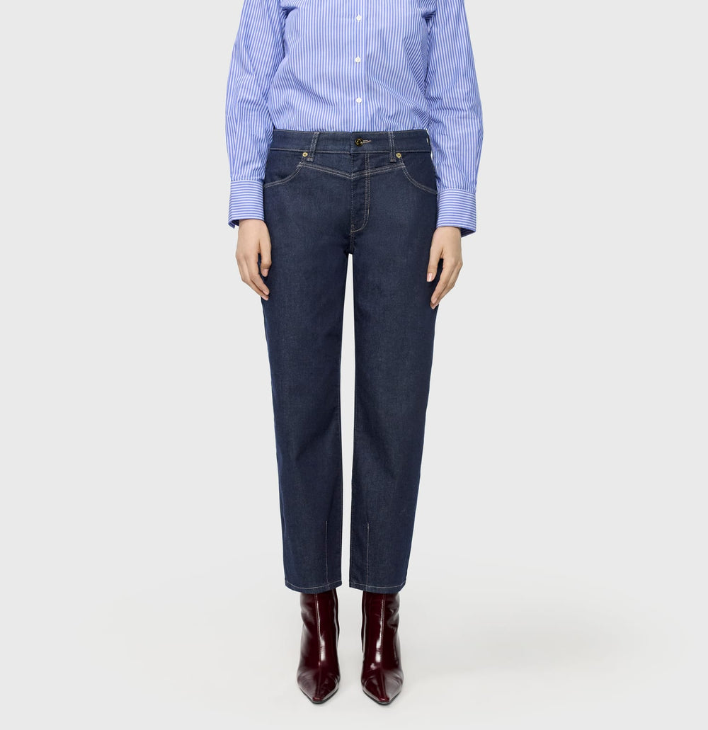 MAC women Bobbie0387L jeans low croth-baggy fit blue denim - L27