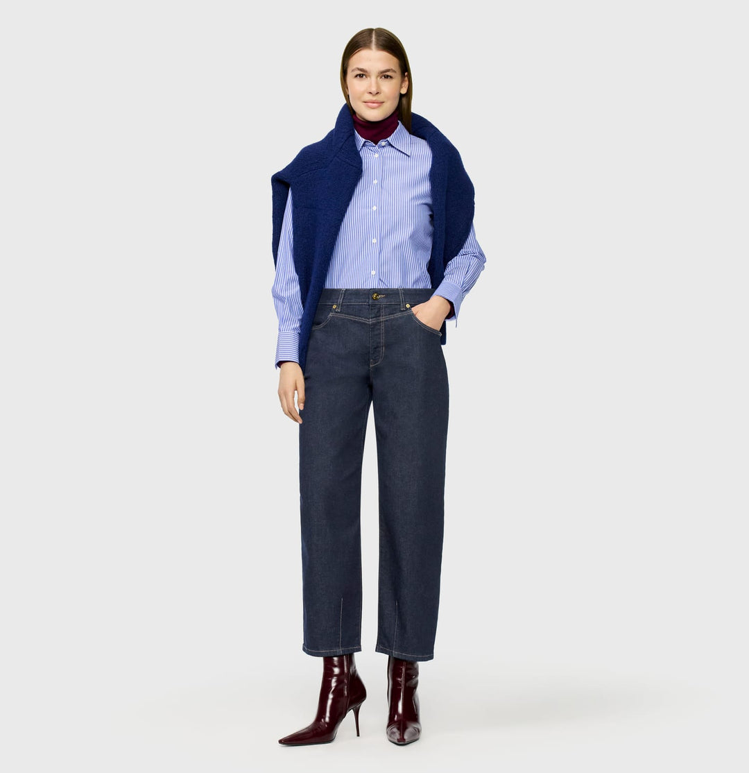 MAC women Bobbie0387L jeans low croth-baggy fit blue denim - L27