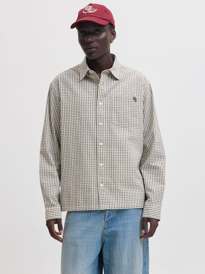 Jack &amp; Jones 12315905 Menton overhemd ecru dessin – heren