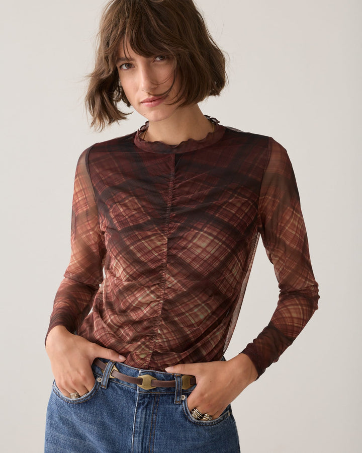 Summum top l/m dames bruin dessin – 3s5328-30802