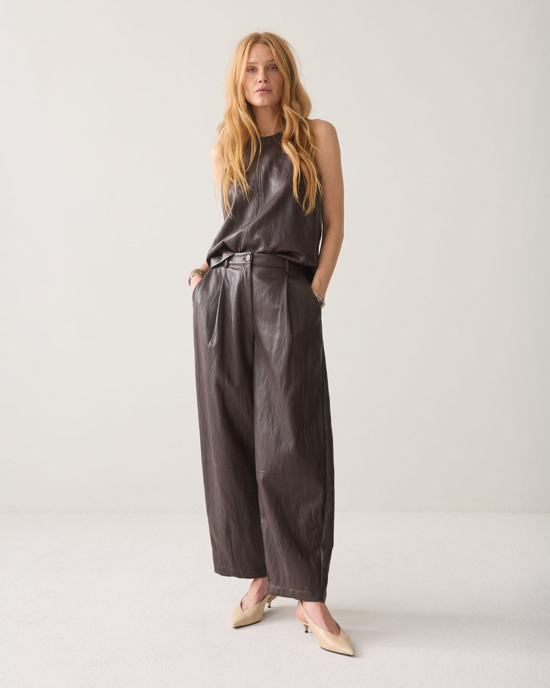Summum 4S3043-12526 lange broek dames bruin