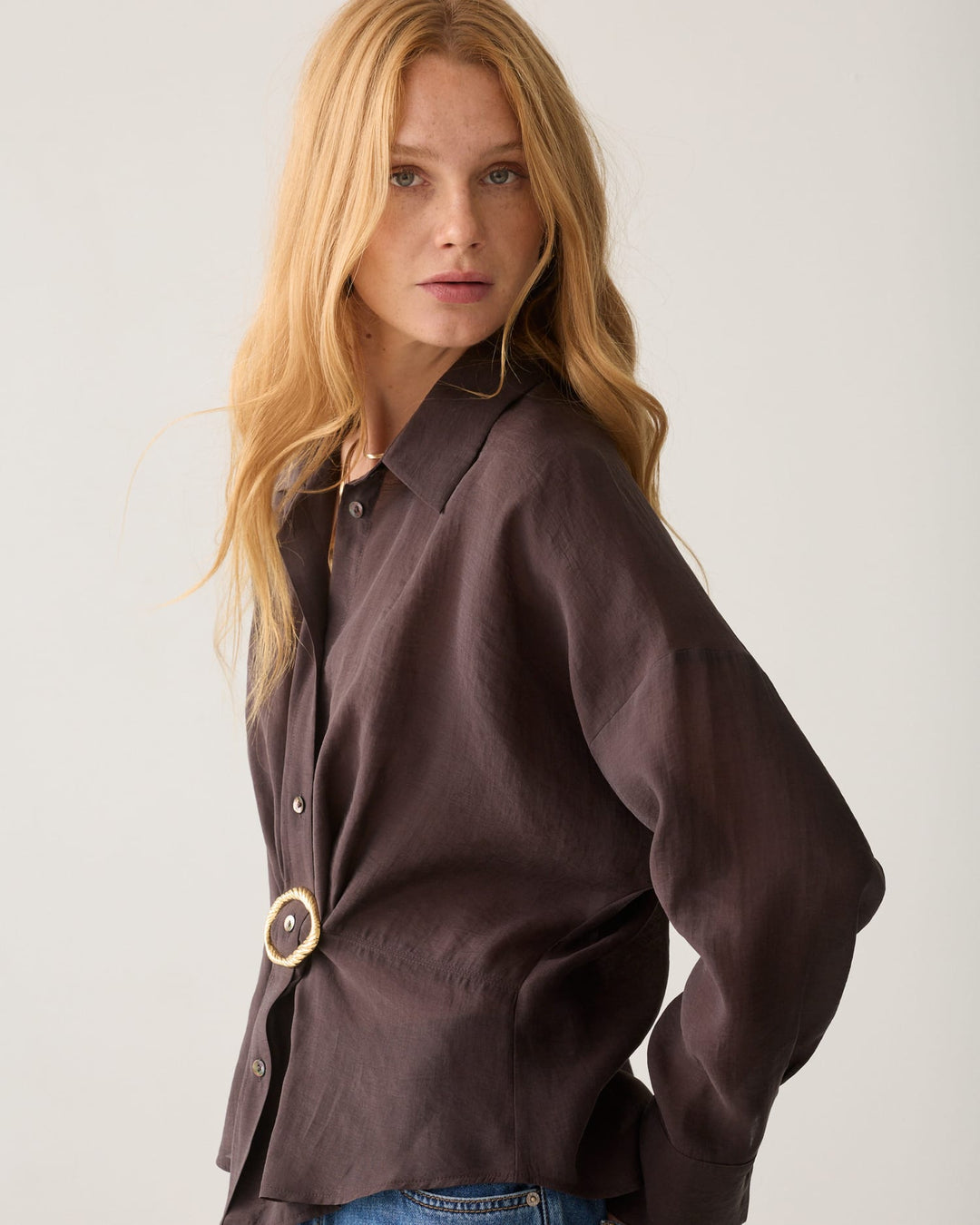Summum blouse l/m dames bruin – 2s3524-12492