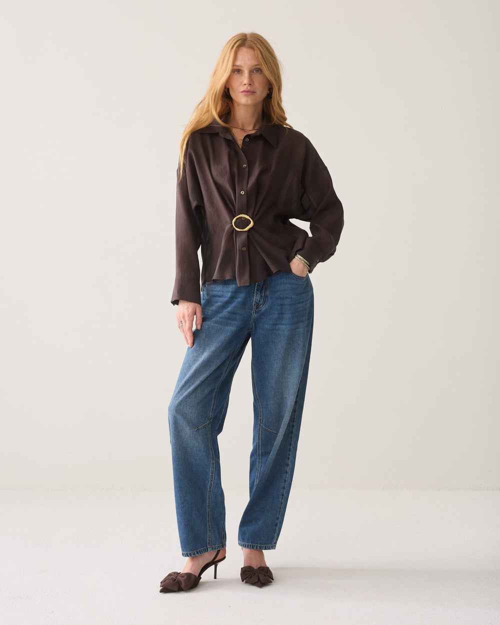 Summum blouse l/m dames bruin – 2s3524-12492
