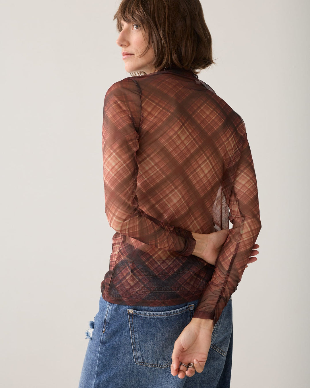 Summum top l/m dames bruin dessin – 3s5328-30802
