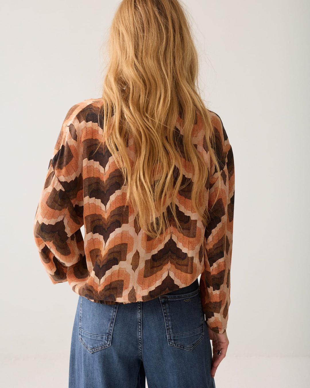 Summum top l/m dames oranje dessin – 2s3549-12498