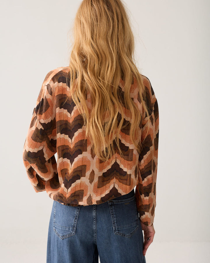Summum top l/m dames oranje dessin – 2s3549-12498