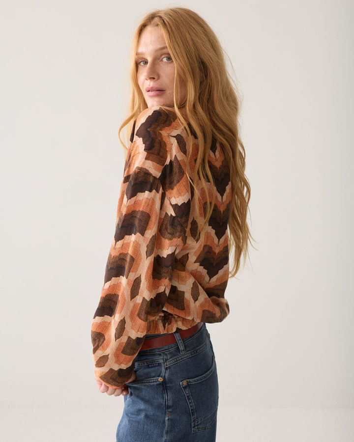 Summum top l/m dames oranje dessin – 2s3549-12498
