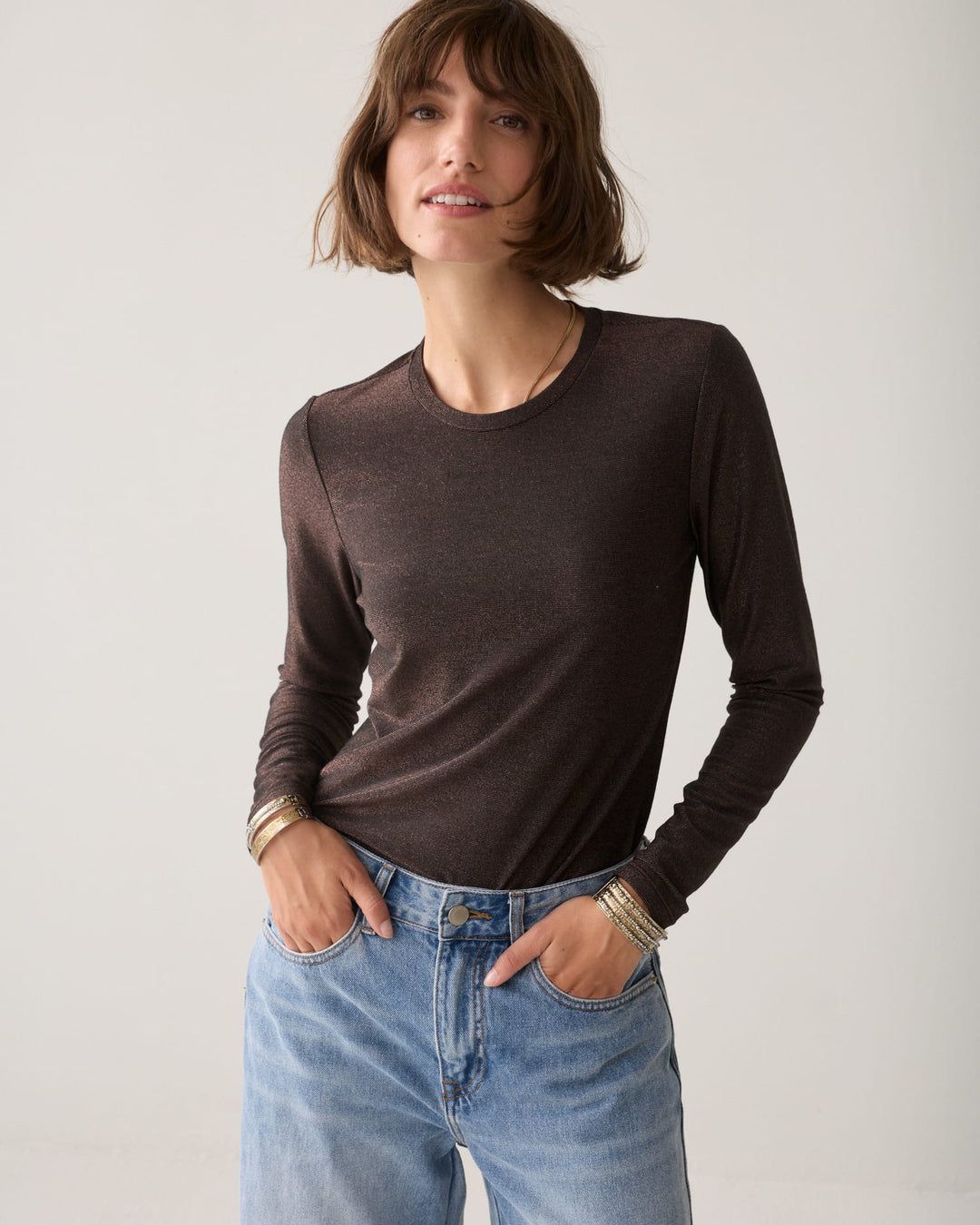 Summum t-shirt l/m dames bruin – 3s5170-30644