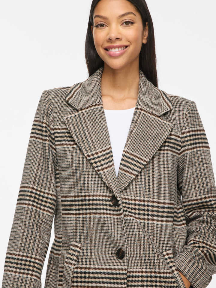 Vila 14115242 Leova tussenjas dames bruin dessin