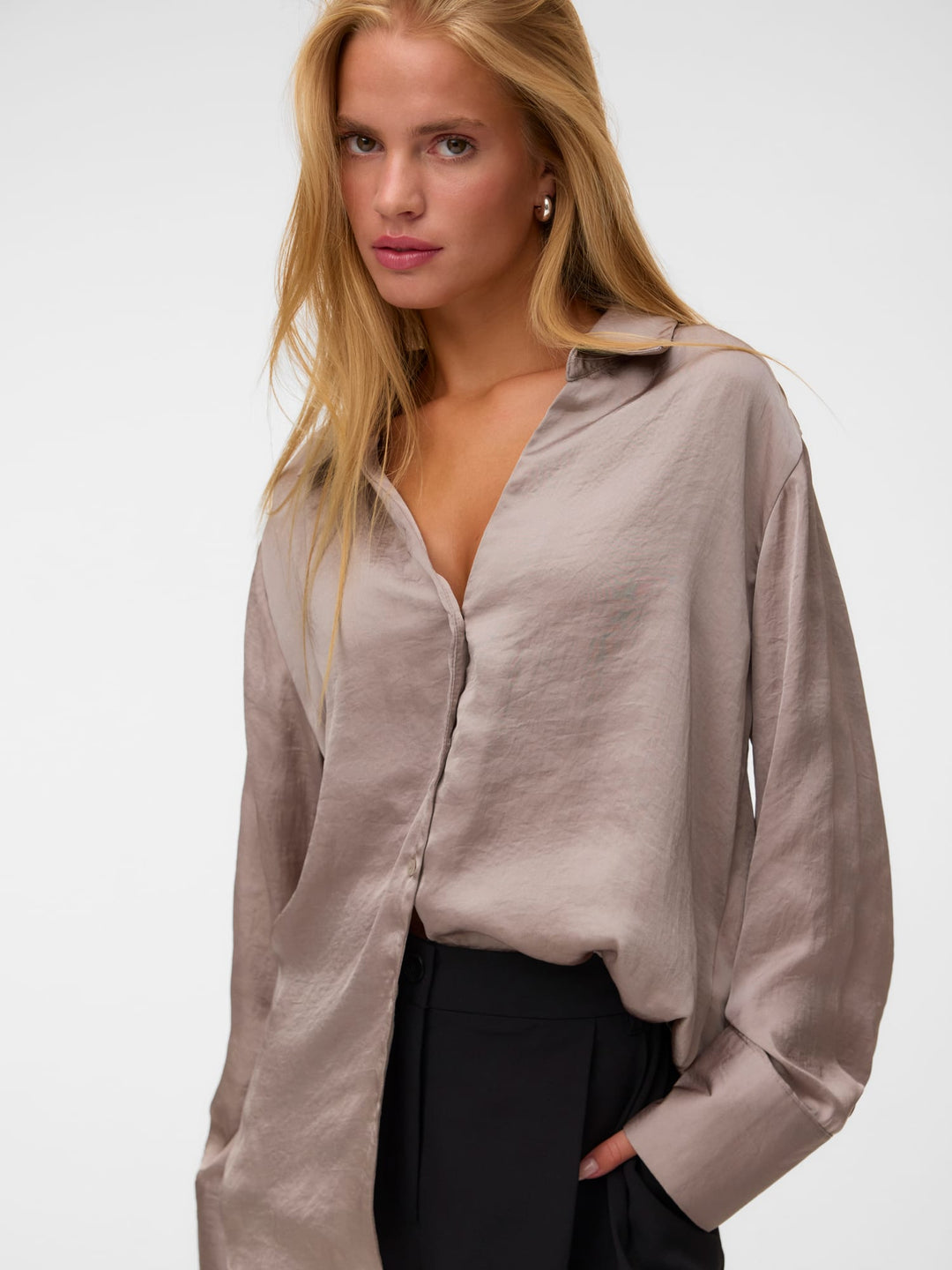 VERO MODA 10341449 Sommer blouse l/m taupe
