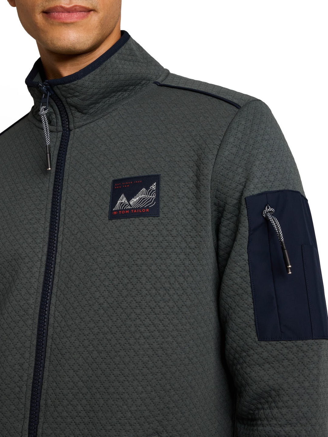 Tom Tailor 1052684 vest sweat heren olijf