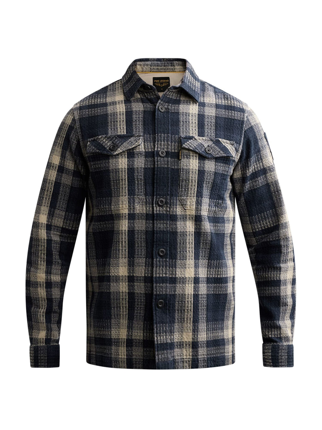 PME-Legend PSI2610212 overhemd l/m heren blauw dessin