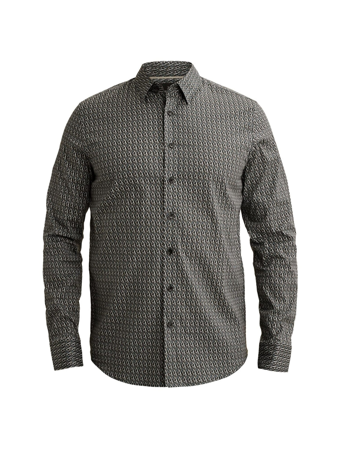 Vanguard VSI2609224 overhemd l/m heren navy - Blauw Dessin